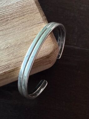 NWOT Sterling Silver Double-Ridge Cuff Bracelet